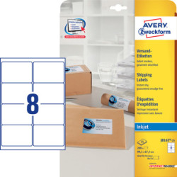 Avery J8165-25 Adresse etiketter store kuverter quick dry 8 pr. ark 99.1 x 67.7 25 ark