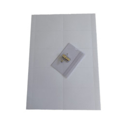 Navneskiltesæt 90x60mm Papir og holder med nål og klemme til 50stk