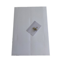 Navneskiltesæt 80x51mm Papir og holder med nål og klemme til 50stk