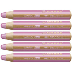 Stabilo woody 880-334 Pink tyk farveblyant 5stk