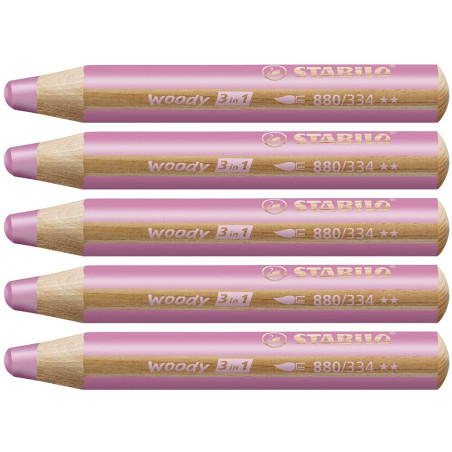Stabilo woody 880-334 Pink tyk farveblyant 5stk