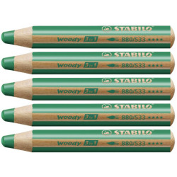 Stabilo woody 880-533 Grøn tyk farveblyant 5stk