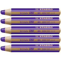 Stabilo woody 880-385 Lilla tyk farveblyant 5stk