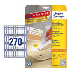 Avery L4730Rev-25 Aftagelige etiketter 270 pr. ark 17