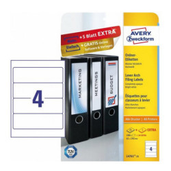 Avery L4761-25 Rygetiketter til ringbind 4 pr. ark 192 x 61 30ark