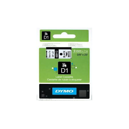 DYMO 40913 D1 Tape 9mm x 7m sort på hvid