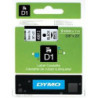DYMO 40913 D1 Tape 9mm x 7m sort på hvid