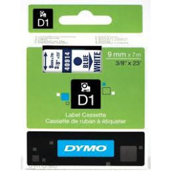 DYMO 40914 D1 Tape 9mm x 7m blå på hvid
