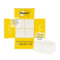 Post-it Notes tranparent 73x73 36sh-pad (12stk)