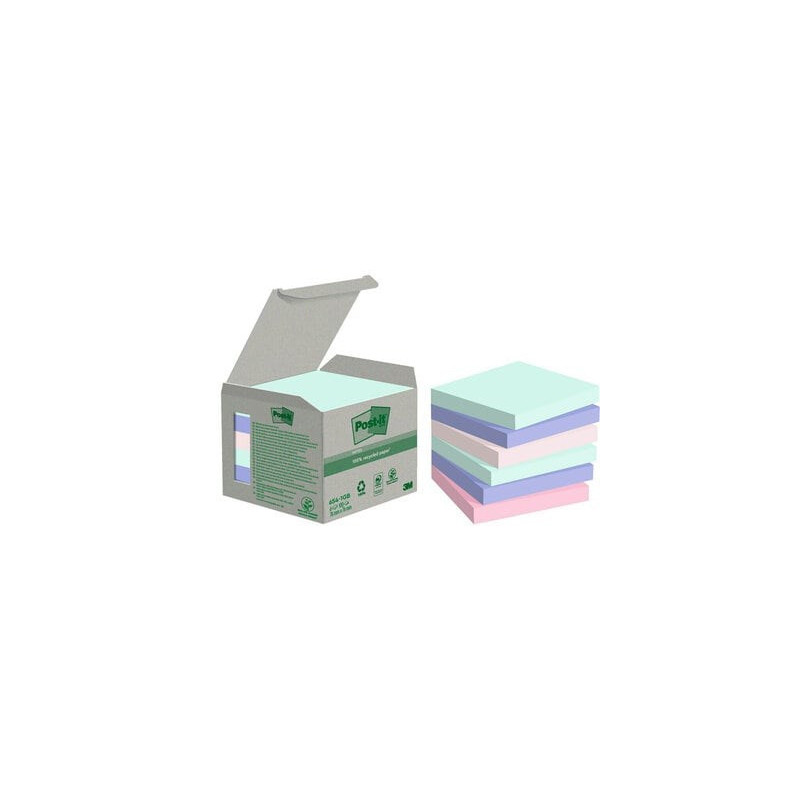 Post-it Recycled mix colors 76x76 100sh (6stk)
