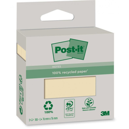 Post-it Canary Yellow 76x76 Recycl (2stk)