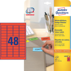 Avery L6038-20 Aftagelige røde etiketter