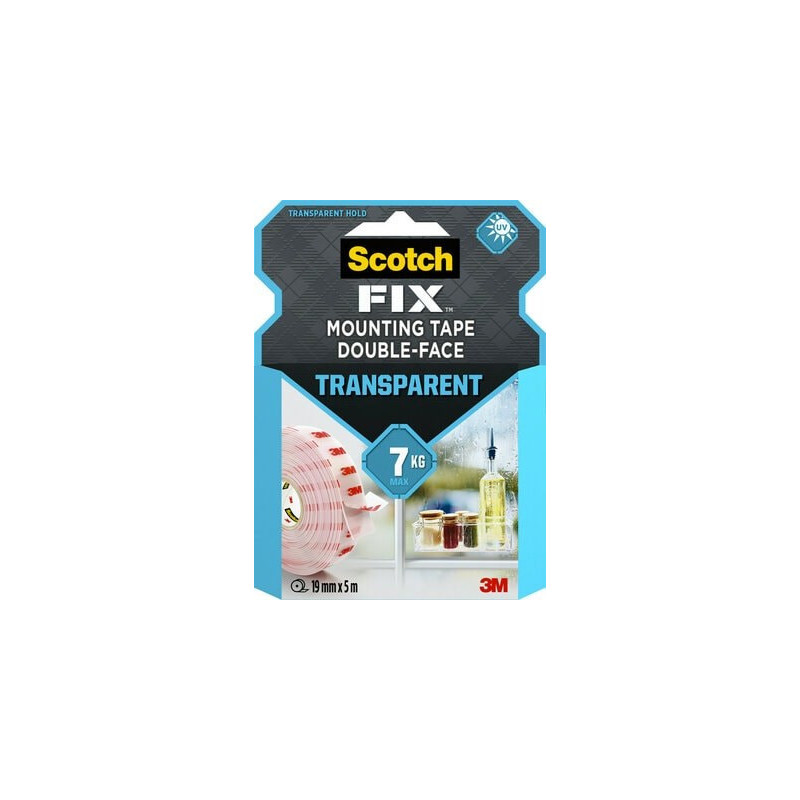Scotch-Fix transparent mont. tape 19mm x 5m