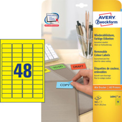 Avery L6041-20 Aftagelige gule etiketter