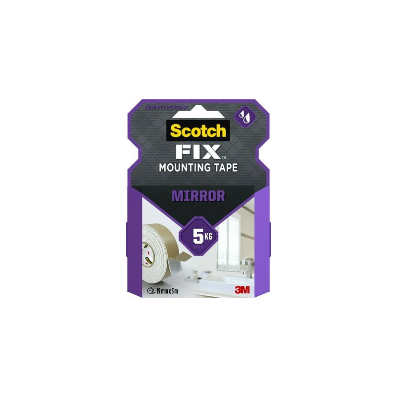 Scotch-Fix mont. tape til spejl 19mm x 3m