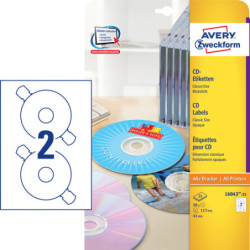 Avery L6043-25 Classic CD etiketter matt 2 pr. ark diameter 117mm 25ark