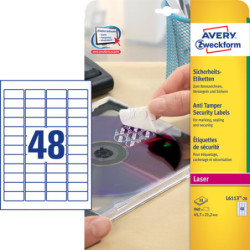 Avery L6113-20 Sikkerheds etiketter