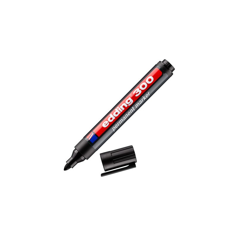 Edding 300 sort Permanent marker, rund spids 1,5-3mm (10stk.) Edding 300 sort Permanent marker, rund spids 1,5-3mm (10stk.)