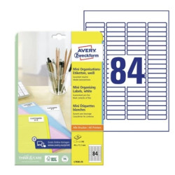 Avery L7656-25 35mm dias-småting 84 pr. ark 46 x 11.1 25 ark