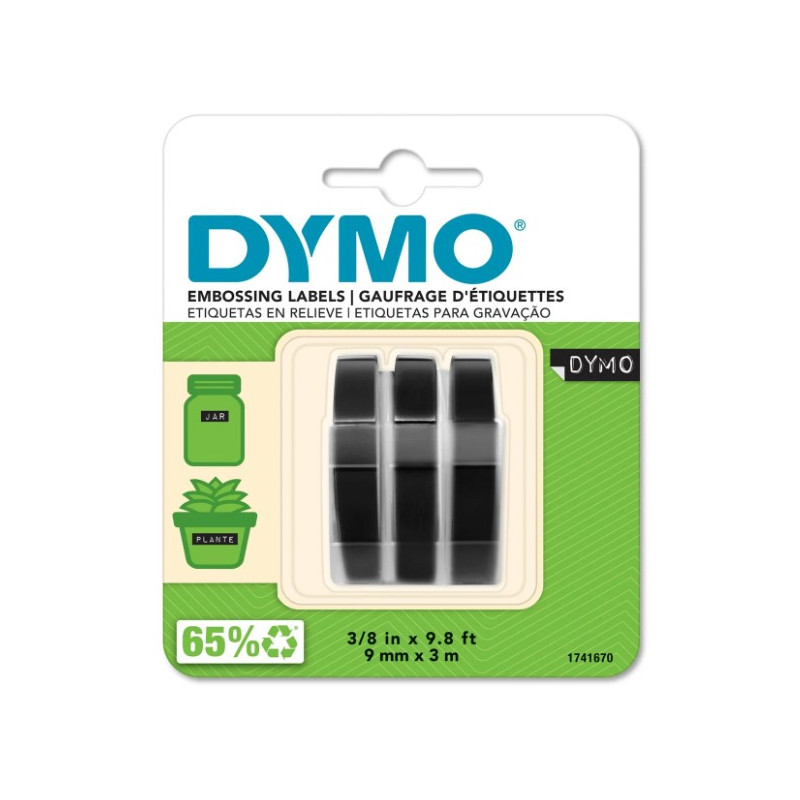DYMO 3D Prægetape 9mm x 3m Sort (3stk.) 12745 - 34085