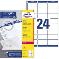 Avery L7159-100 Adresse etiketter små kuverter 24 pr. ark 63.5 x 33.9 100 ark