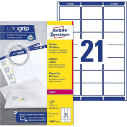Avery L7160-100 Adresse etiketter små kuverter 21 pr. ark 63.5 x 38.1 100 ark
