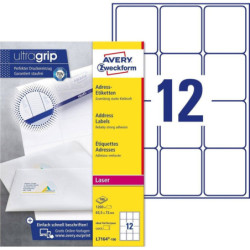 Avery L7164-100 Adresse etiketter store kuverter 12 pr. ark 63.5 x 72 100 ark