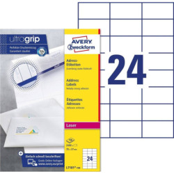 Avery L7181-100 Adresse etiketter små kuverter 24 pr. ark 70x37 100 ark