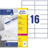 Avery L7182-100 Adresse etiketter små kuverter 16 pr. ark 105x37 100 ark