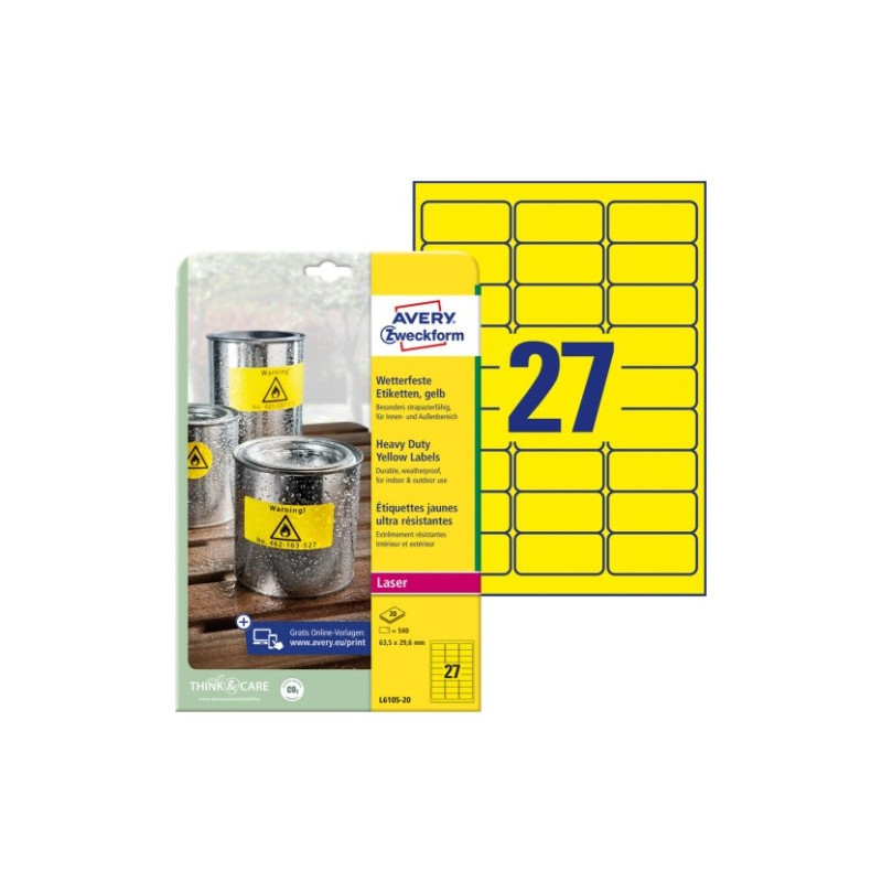Avery L6105-20 Heavy duty labels
