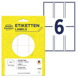 Avery 3362 all round Etiketter