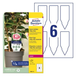 Avery T3006-10 Planteskilte hvide 128x47mm, 10ark