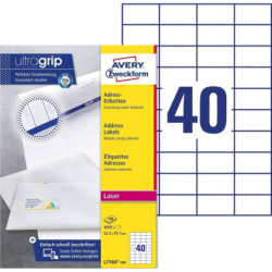 Avery L7184-100 Adresse etiketter små kuverter 40 pr. ark 52.5x29.7 100 ark
