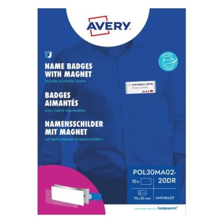 Avery POL30MA02-20DR Medarbejderskilte