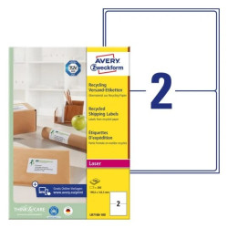 Avery LR7168-100 Etiketter af genbrugspapir med QuickPEEL™ 199,6x143,5mm 100ark