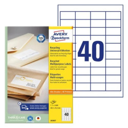 Avery LR3657 Universaletiketter af genbrugspapir