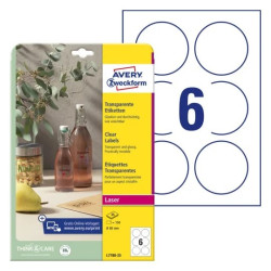 Avery L7788-25 Gennemsigtige runde etiketter
