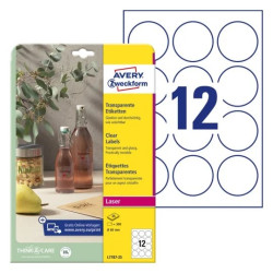 Avery L7787-25 Gennemsigtige runde etiketter