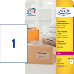 Avery L7567-25 klare transparente etiketter A4