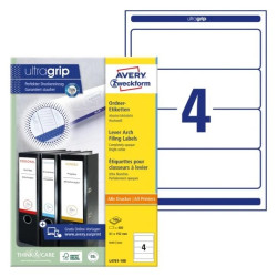 Avery L4761-100 Etiketter til brede ringbind ultragrip 61x192mm 100ark