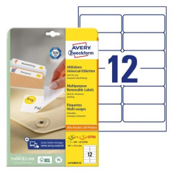 Avery L4743REV-25 Aftagelige universaletiketter 99,1x42,3mm 30ark