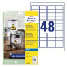 Avery J4778-10 Holdbare etiketter, hvide 45,7x21,2mm 10ark