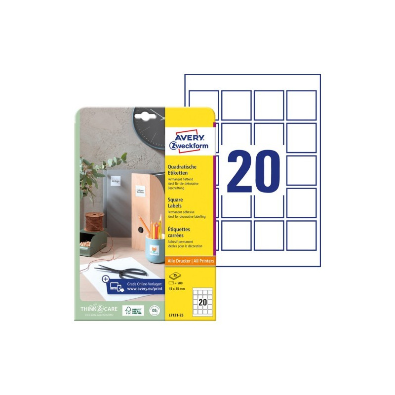Avery L7121-25 QR Code Product labels