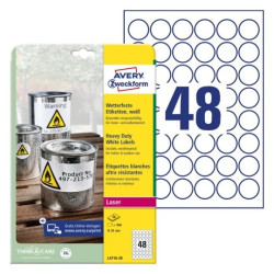 Avery L4716-20 Heavy Duty Etiketter runde