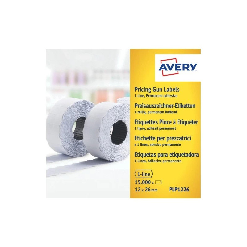 Avery PLP1226 Hvid Prisetiket 1 linie