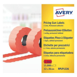 Avery RPLP1226 Rød Prisetiket 1 linie