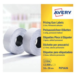 Avery PLP1626 Hvid Prisetiket 2 linier