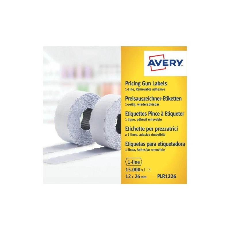 Avery PLR1226 Hvid Prisetiket 1 linie