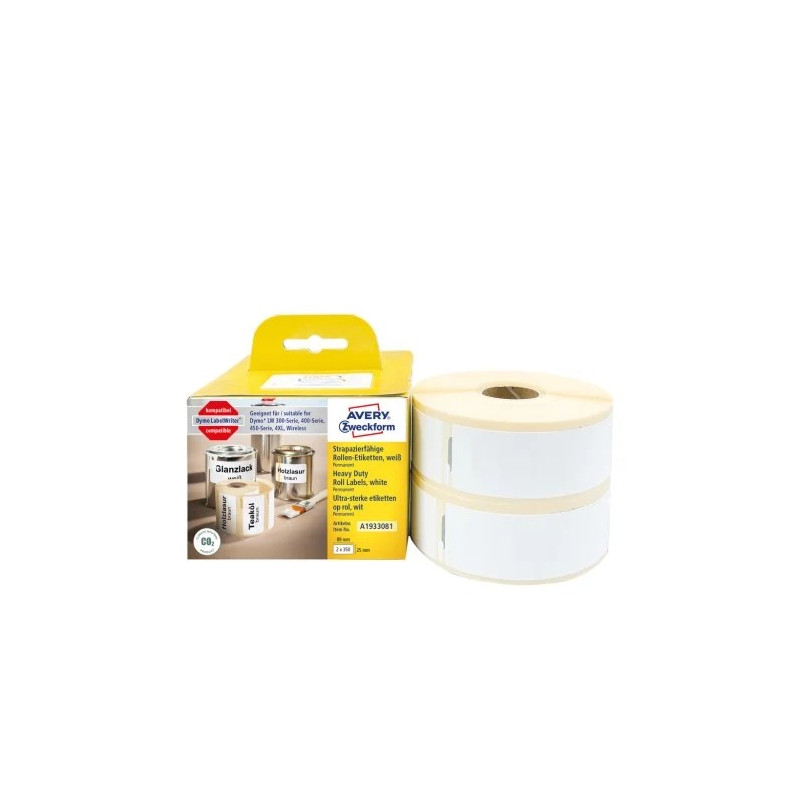 Avery A1933081 Holdbare polyester etiketter 25x89mm 2x350stk