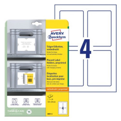 Avery 8001-5 Placard etiketholdere, forprintede